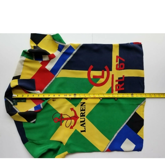 Mint like new Lauren Ralph Lauren Nautical polo 100 Silk Blouse Shirt - Picture 6 of 13